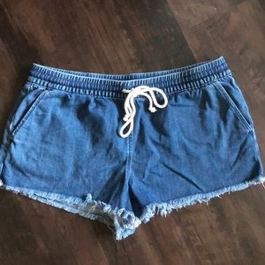 Denim lounge shorts